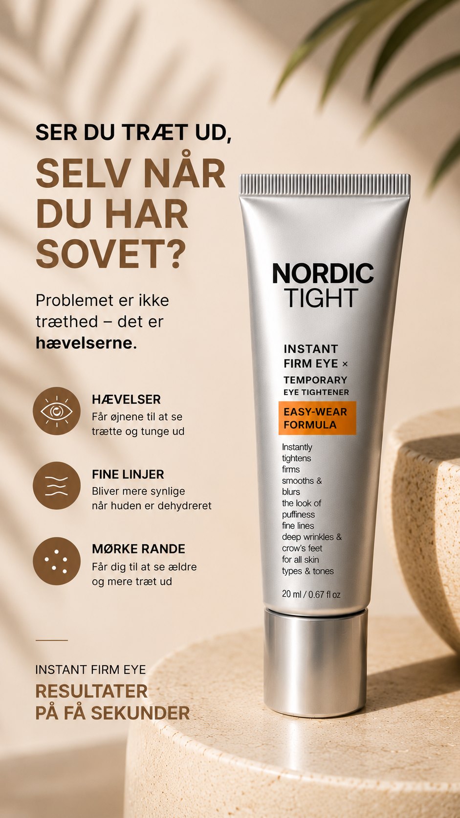 Annonceeksempel med Nordic Tight Instant Firm Eye